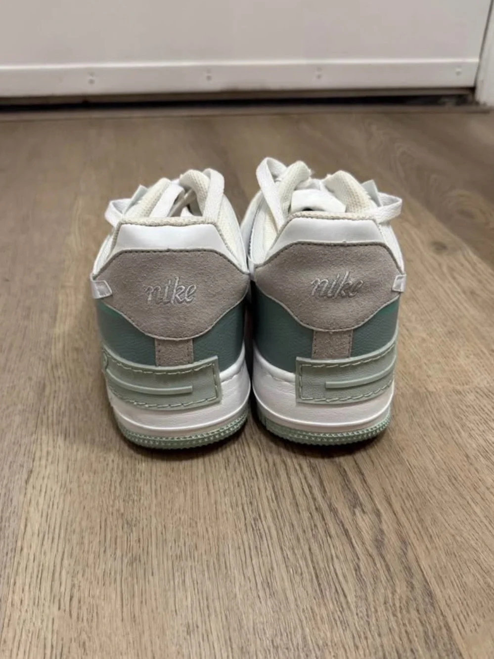 Nike Air Force 1s - Seafoam Green, White, & Tan